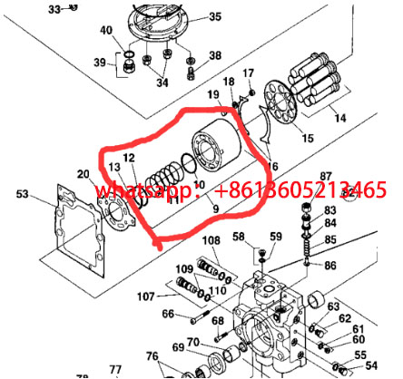 压路机行走泵缸体零件号 901455
