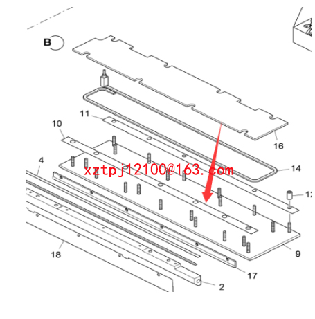 摊铺机加长1.25米熨平板底板零件号2043248