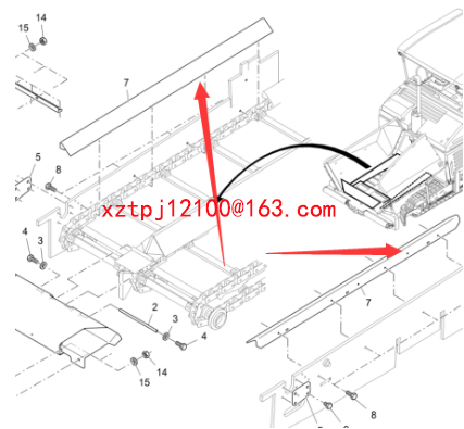 摊铺机左右后刮板链保护零件号2250456